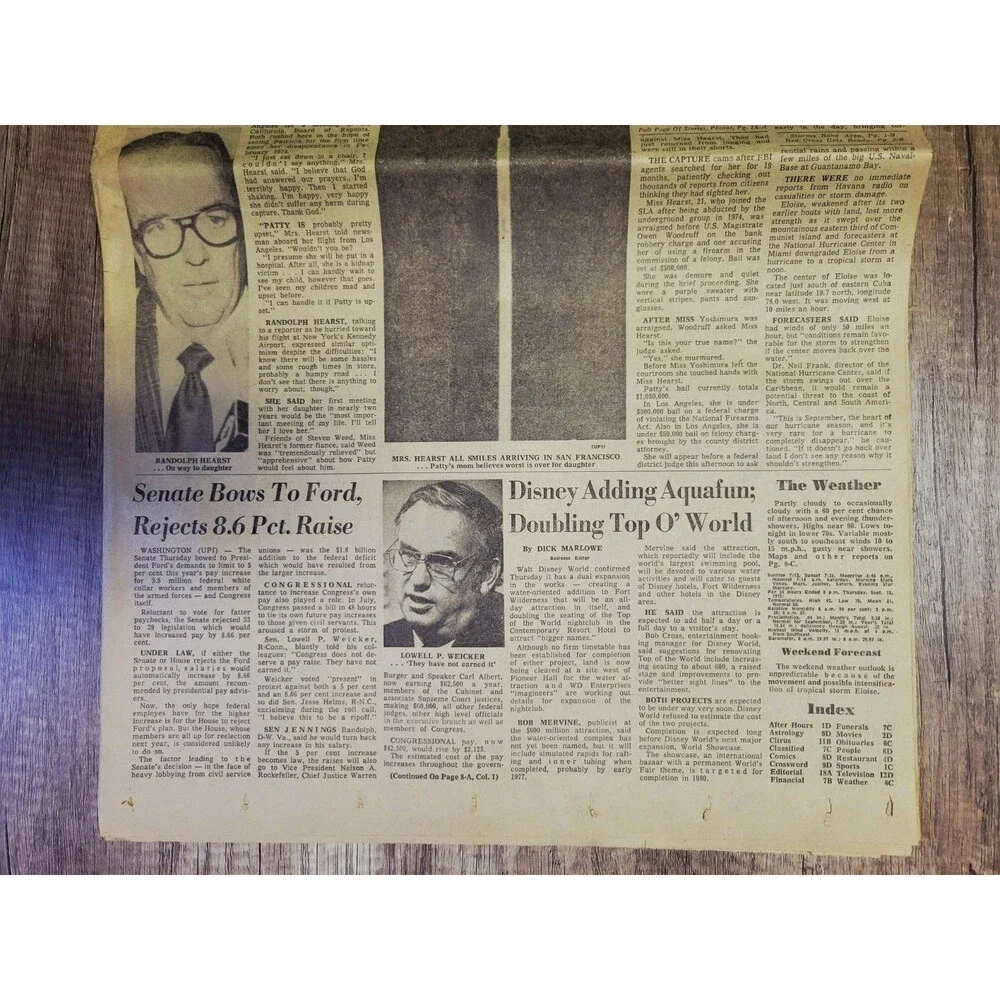 1975 Sep 19: Orlando (FL) Sentinel Star- Patty Hearst Captured, Hurricane Eloise